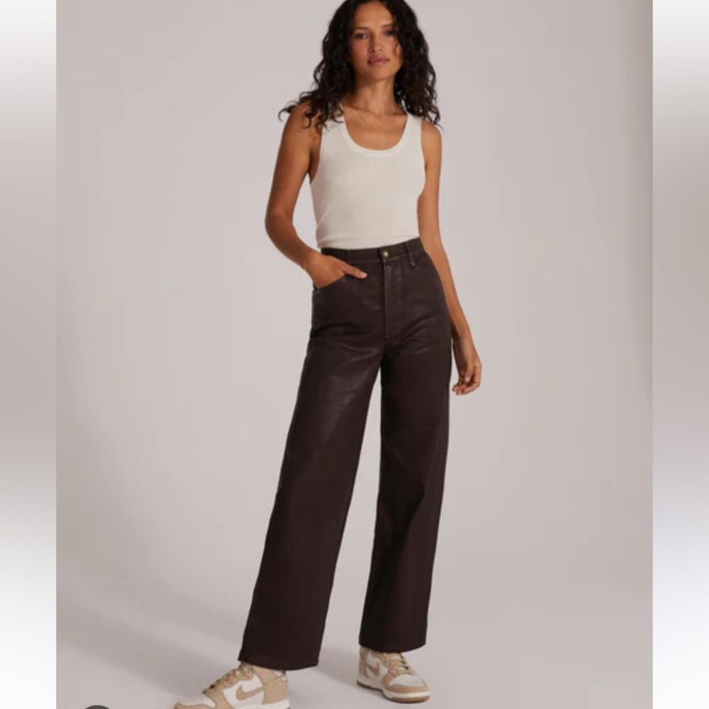 Favorite Daughter The Mischa Cape Town Super High Rise Wide Leg Jeans Burgundy